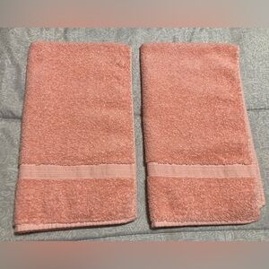 Vintage Cannon Royal Family Matching Set of 2 Pink Hand Towels
